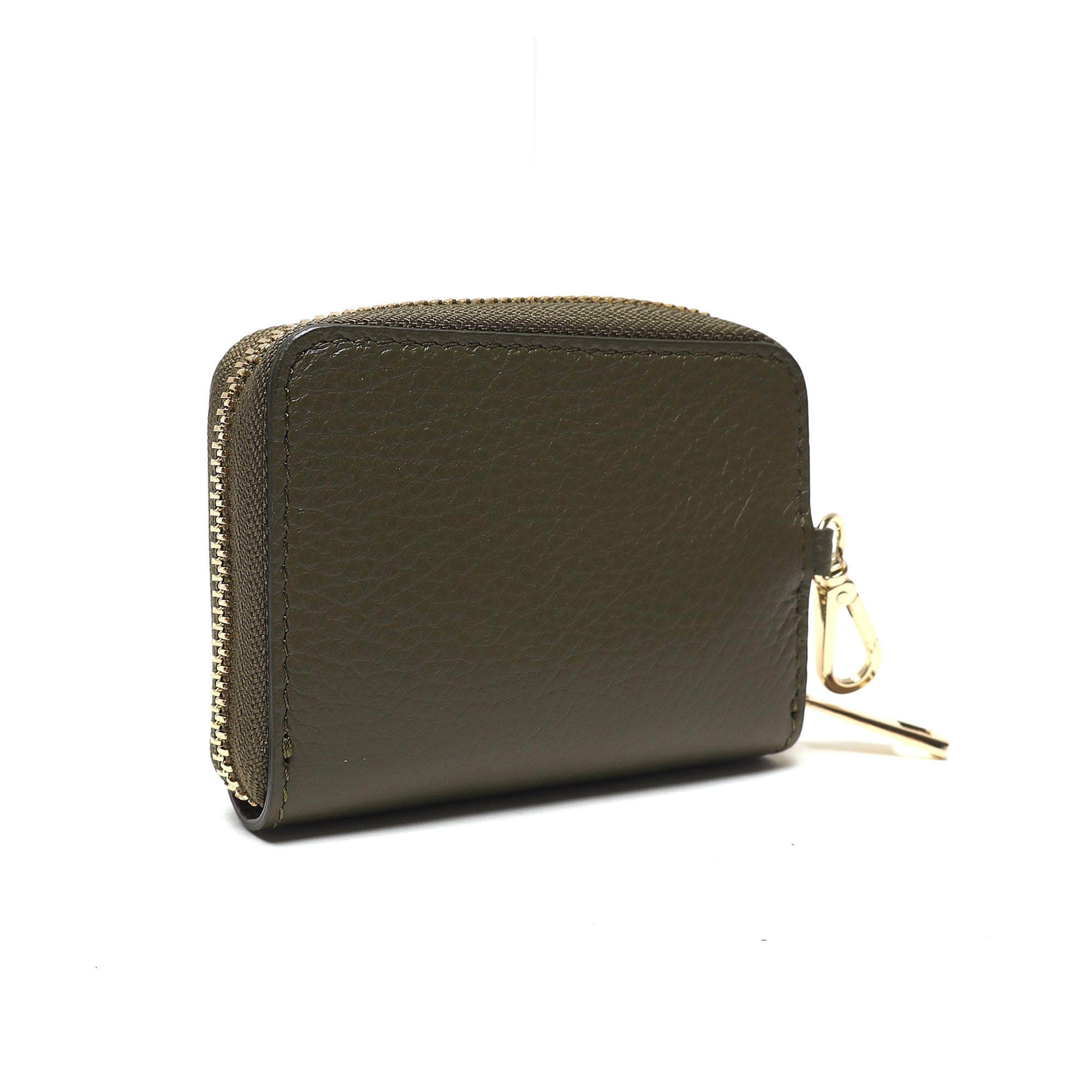 Portadocumenti Donna in Vera Pelle Made in Italy con Zip e Moschettone Oro