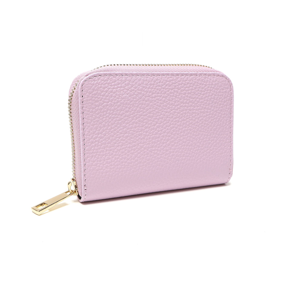 Portafoglio Piccolo Donna in Vera Pelle Made in Italy con Zip e Dettagli Oro