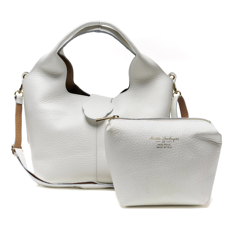 Borsa Hobo in Vera Pelle con Pochette Estraibile – Made in Italy