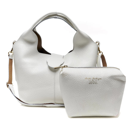 Borsa Hobo in Vera Pelle con Pochette Estraibile – Made in Italy