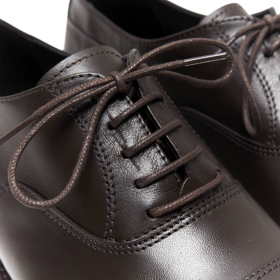 Scarpe - Francesina derby cap toe da uomo in fiore di vitello
