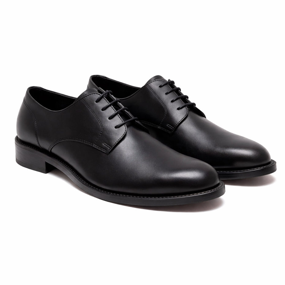 Scarpe - Derby plain toe da uomo in vitello – elegante in vera pelle