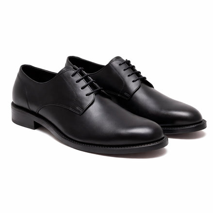 Scarpe - Derby plain toe da uomo in vitello – elegante in vera pelle