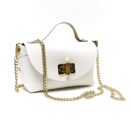 Mini Pochette in Vera Pelle con Tracolla a Catena – Made in Italy