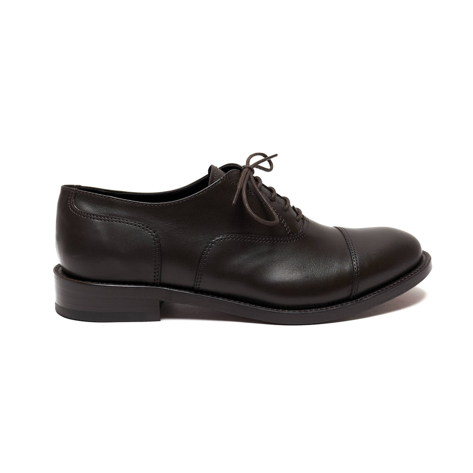 Scarpe - Francesina derby cap toe da uomo in fiore di vitello