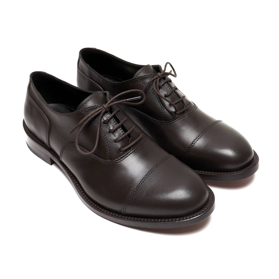 Scarpe - Francesina derby cap toe da uomo in fiore di vitello