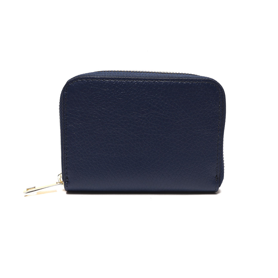 Portafoglio Piccolo Donna in Vera Pelle Made in Italy con Zip e Dettagli Oro
