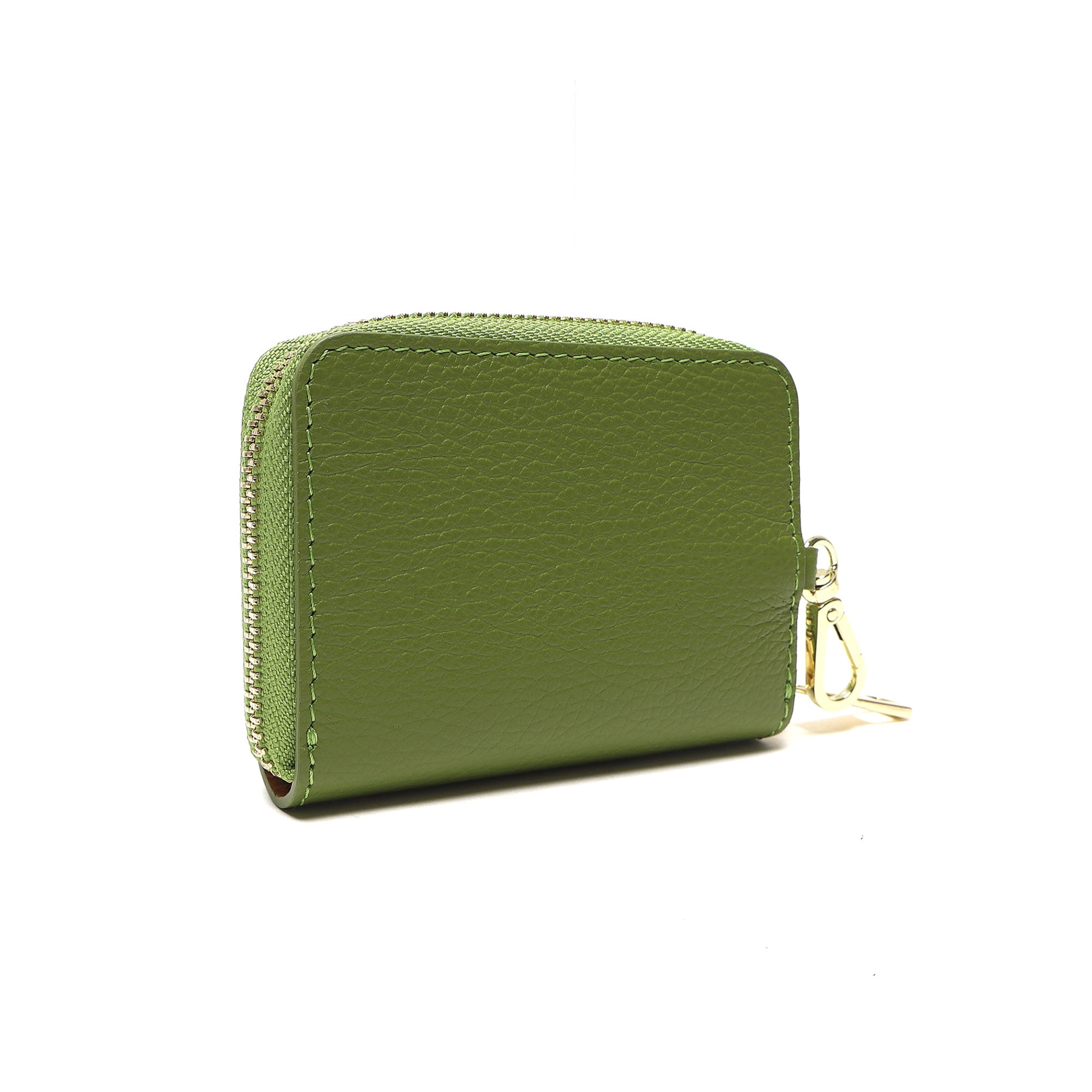 Portadocumenti Donna in Vera Pelle Made in Italy con Zip e Moschettone Oro