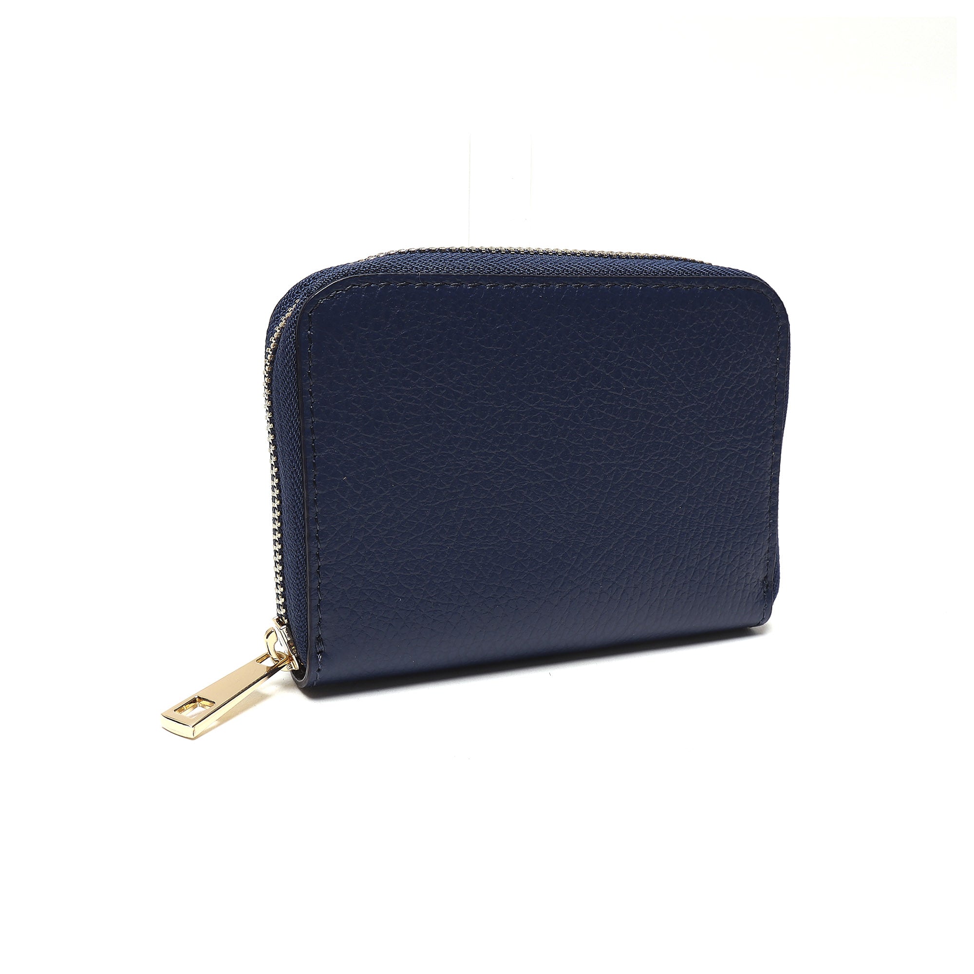 Portafoglio Piccolo Donna in Vera Pelle Made in Italy con Zip e Dettagli Oro