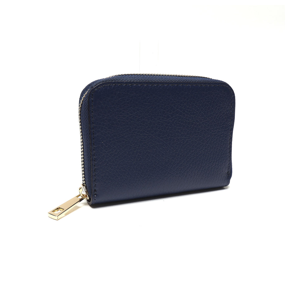 Portafoglio Piccolo Donna in Vera Pelle Made in Italy con Zip e Dettagli Oro