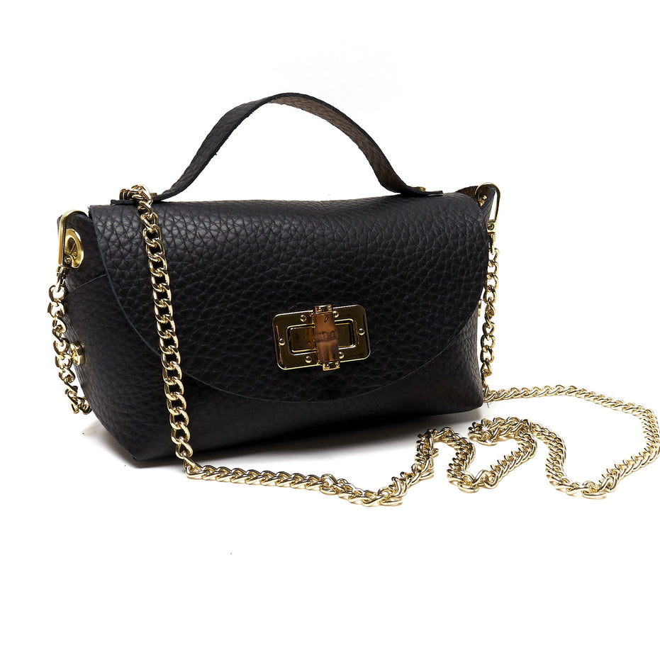 Mini Pochette in Vera Pelle con Tracolla a Catena – Made in Italy