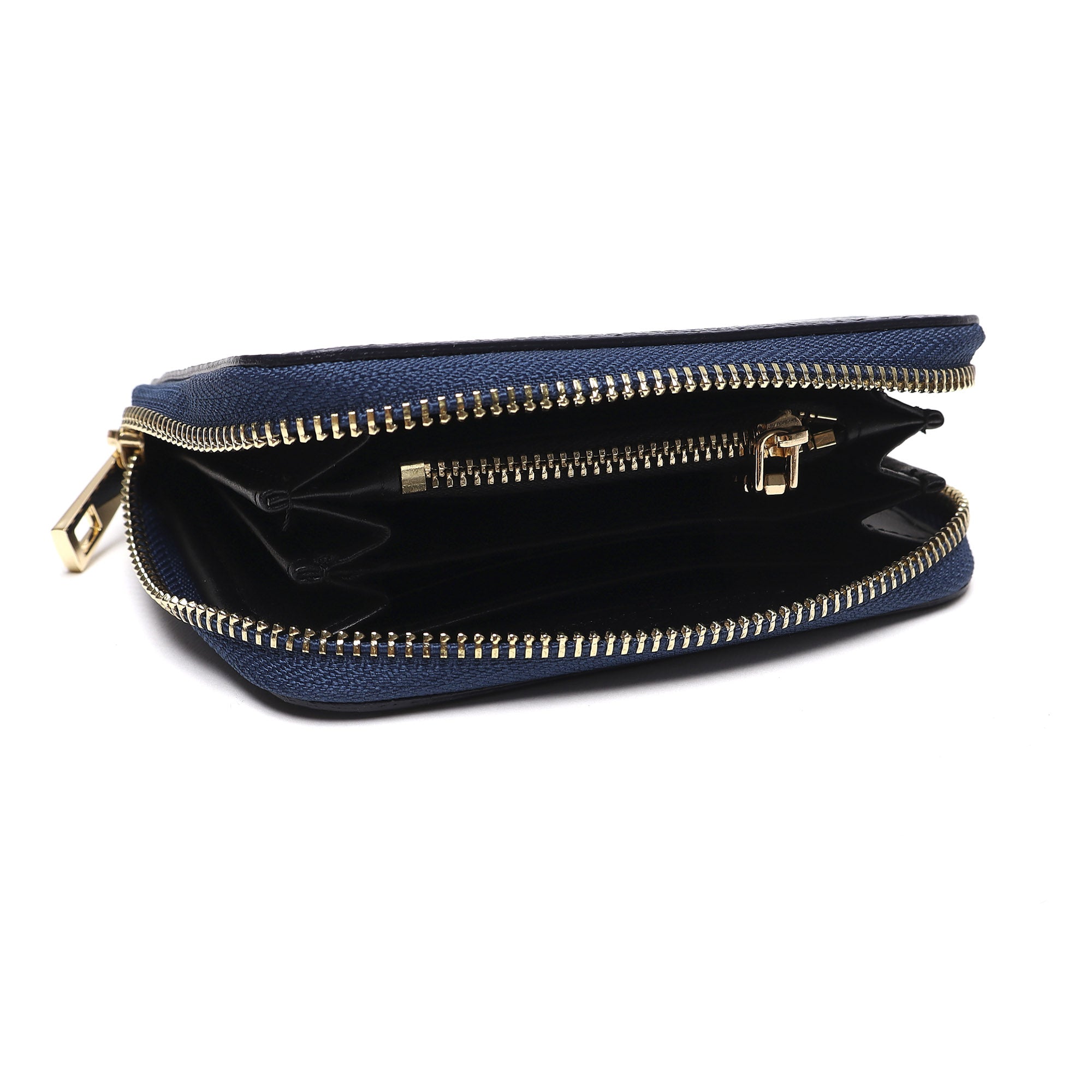 Portafoglio Piccolo Donna in Vera Pelle Made in Italy con Zip e Dettagli Oro