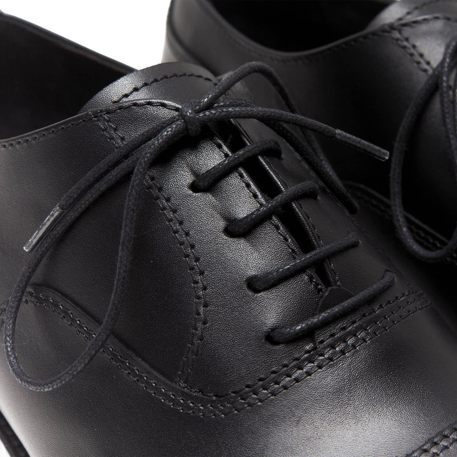 Scarpe - Francesina derby cap toe da uomo in fiore di vitello