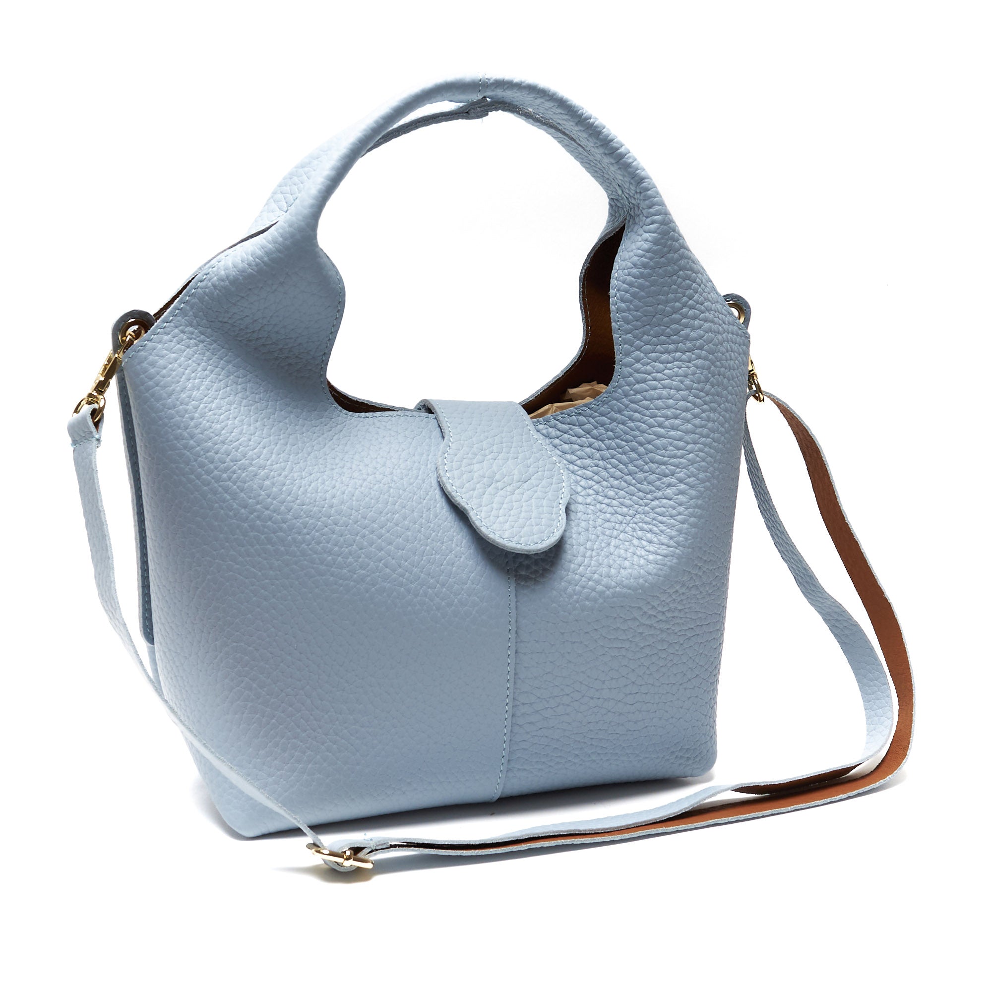 Borsa Hobo in Vera Pelle con Pochette Estraibile – Made in Italy