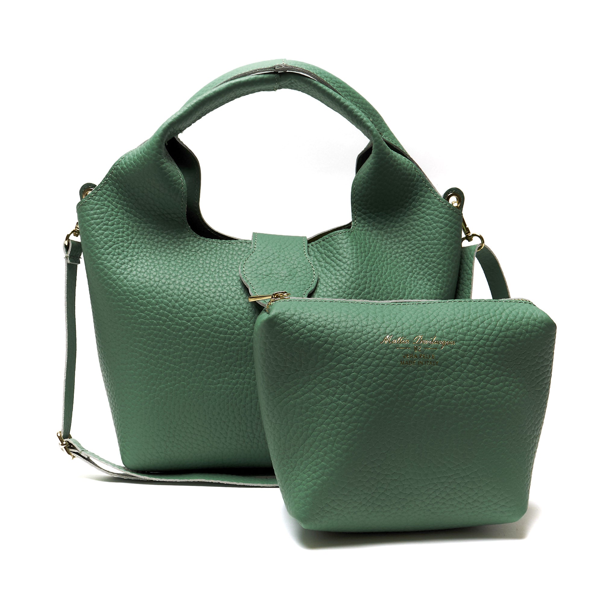 Borsa Hobo in Vera Pelle con Pochette Estraibile – Made in Italy
