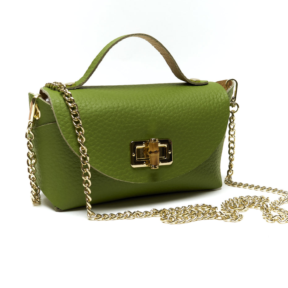 Mini Pochette in Vera Pelle con Tracolla a Catena – Made in Italy