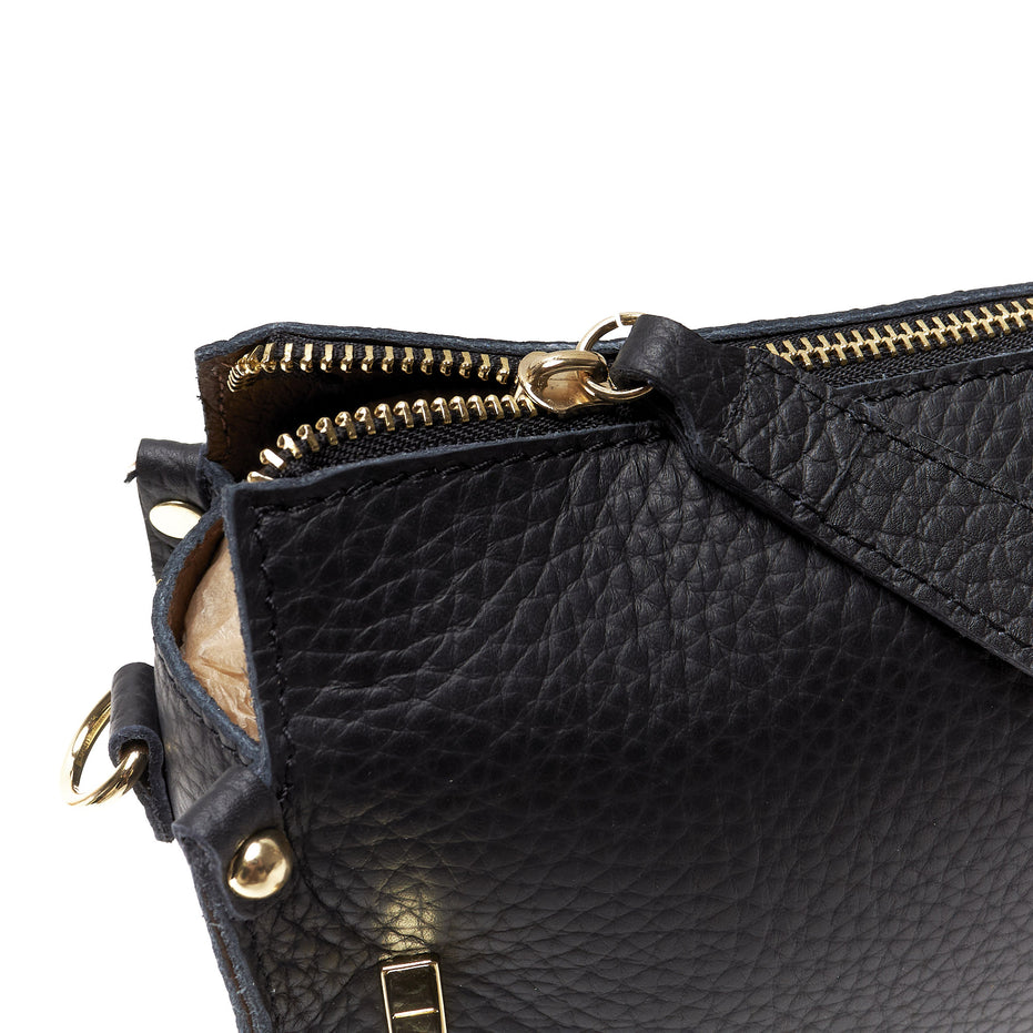 Pochette a Tracolla chiusura sicura in Vera Pelle – Made in Italy