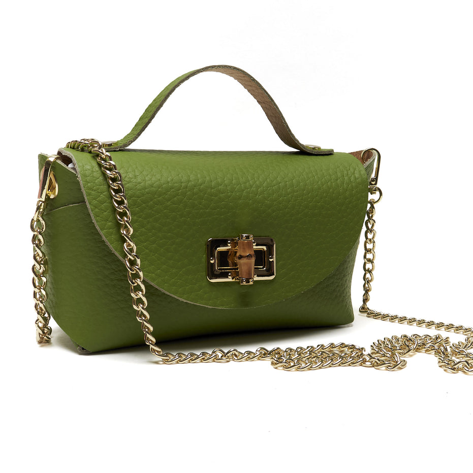 Mini Pochette in Vera Pelle con Tracolla a Catena – Made in Italy