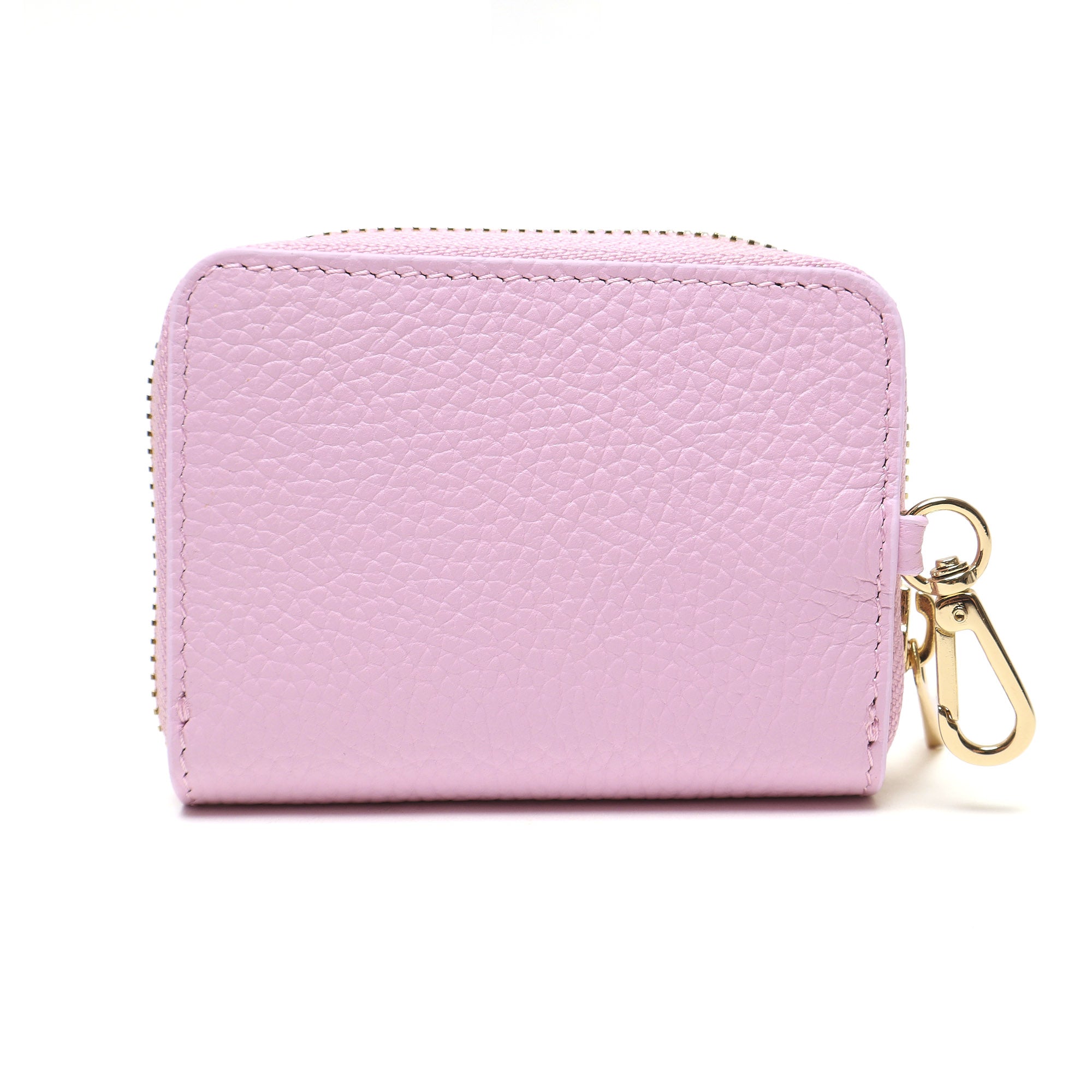 Portadocumenti Donna in Vera Pelle Made in Italy con Zip e Moschettone Oro