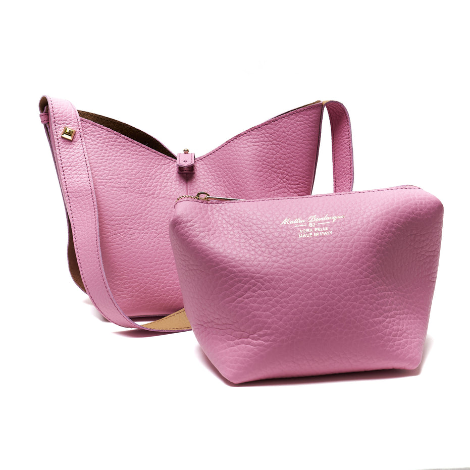 Borsa a Spalla in Vera Pelle con Pochette Estraibile – Made in Italy