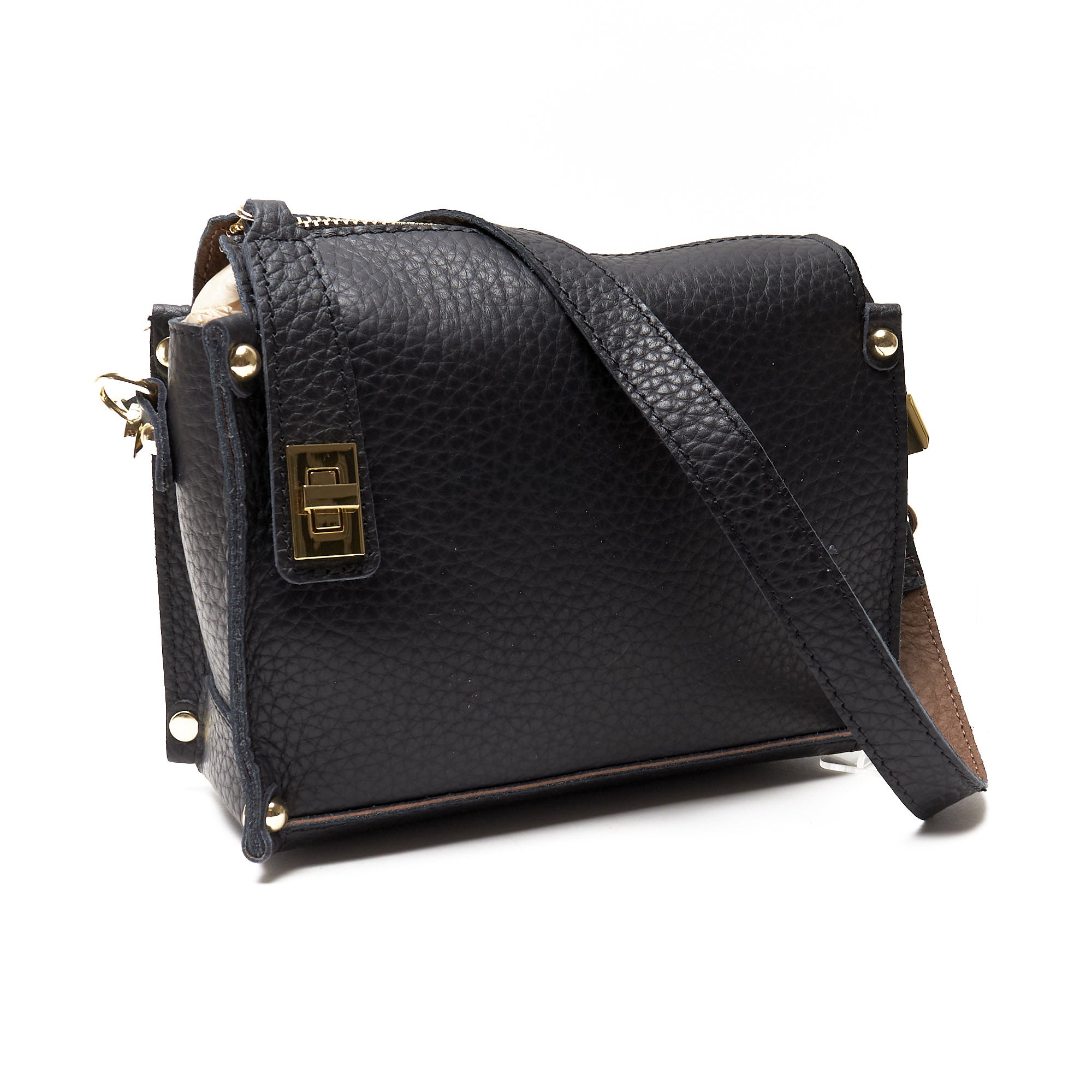 Pochette a Tracolla chiusura sicura in Vera Pelle – Made in Italy