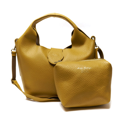 Borsa Hobo in Vera Pelle con Pochette Estraibile – Made in Italy