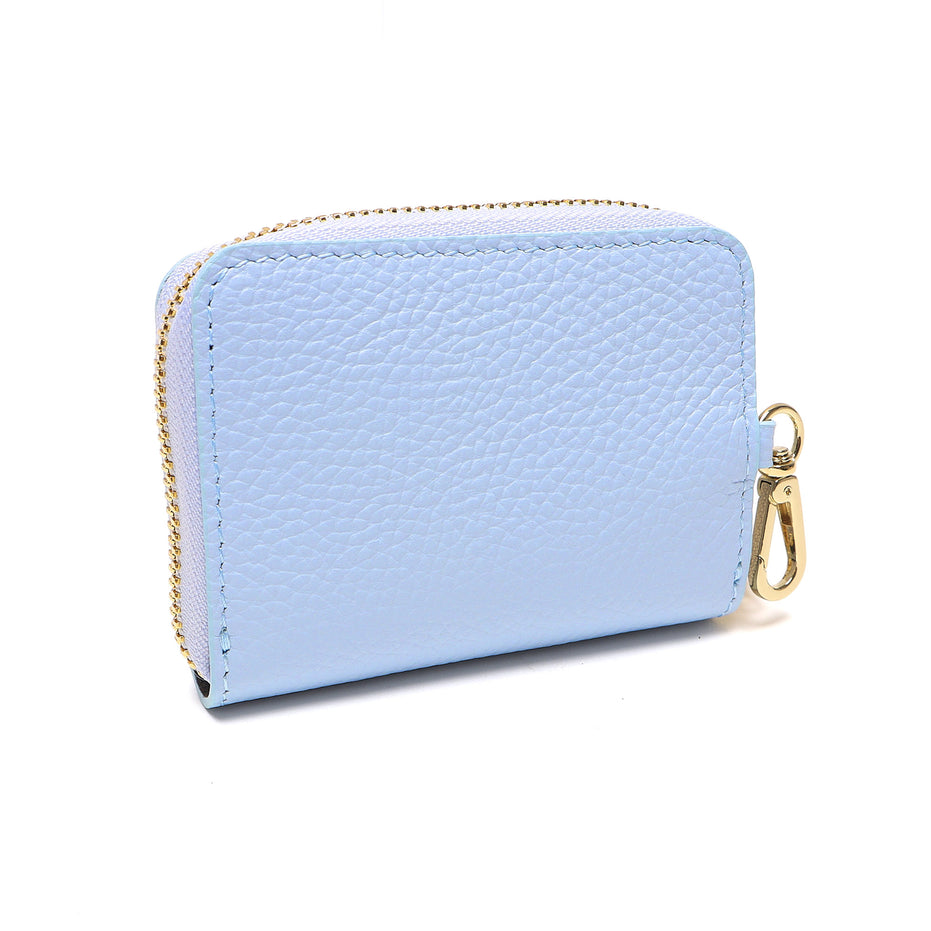Portadocumenti Donna in Vera Pelle Made in Italy con Zip e Moschettone Oro