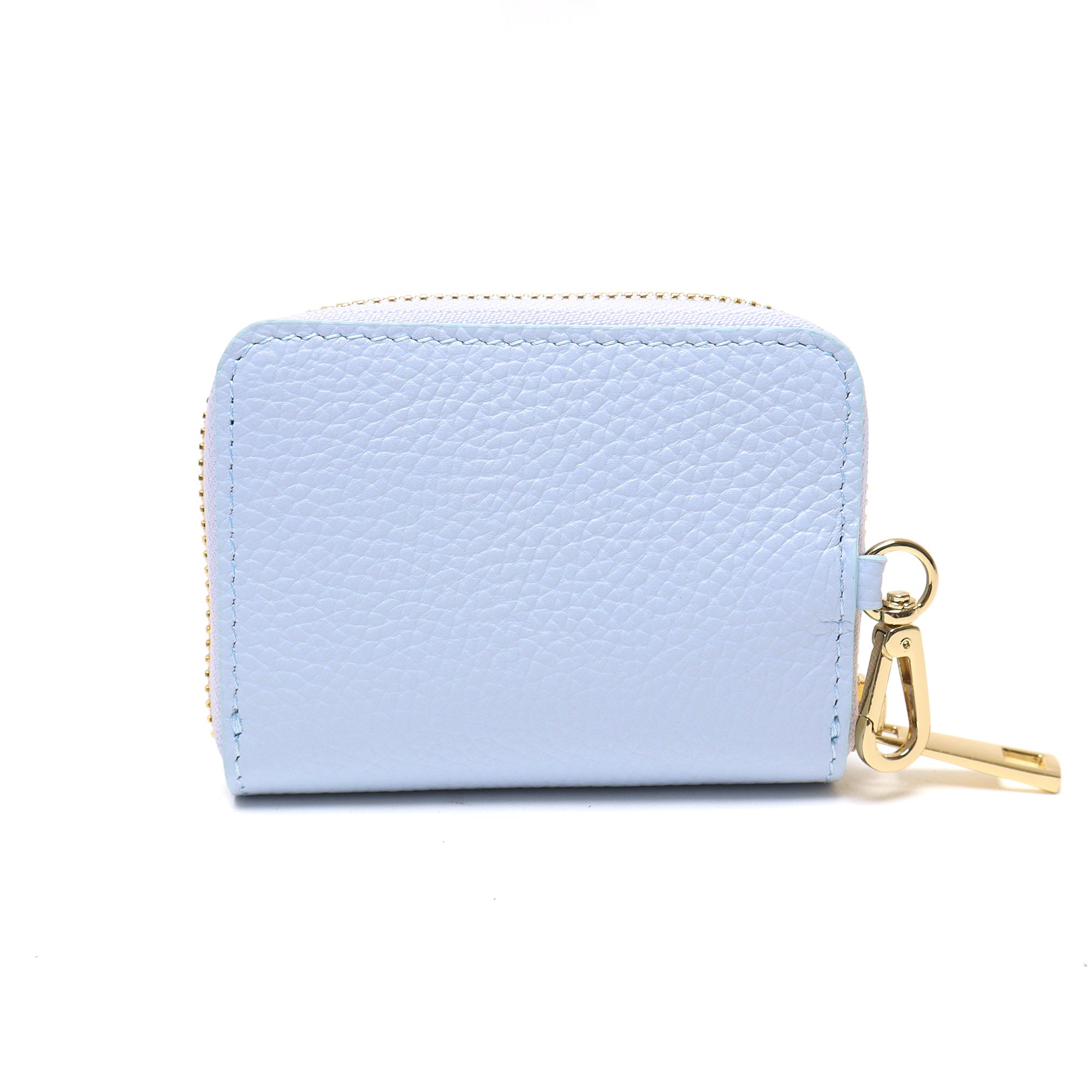 Portadocumenti Donna in Vera Pelle Made in Italy con Zip e Moschettone Oro
