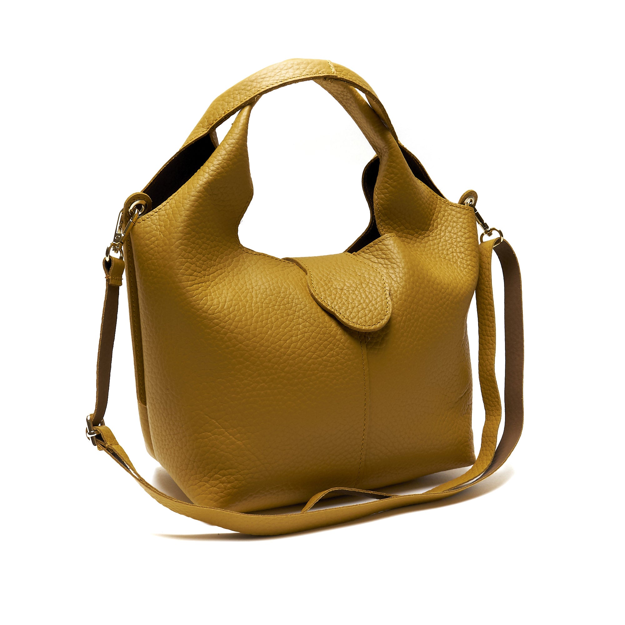 Borsa Hobo in Vera Pelle con Pochette Estraibile – Made in Italy