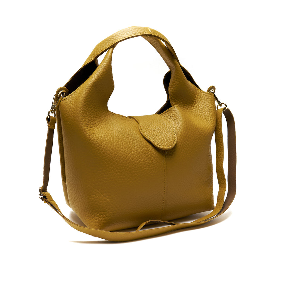 Borsa Hobo in Vera Pelle con Pochette Estraibile – Made in Italy