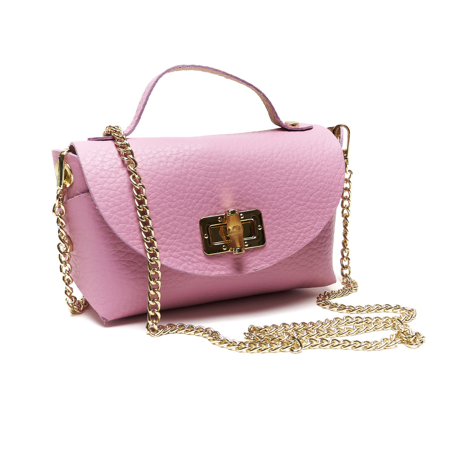 Mini Pochette in Vera Pelle con Tracolla a Catena – Made in Italy