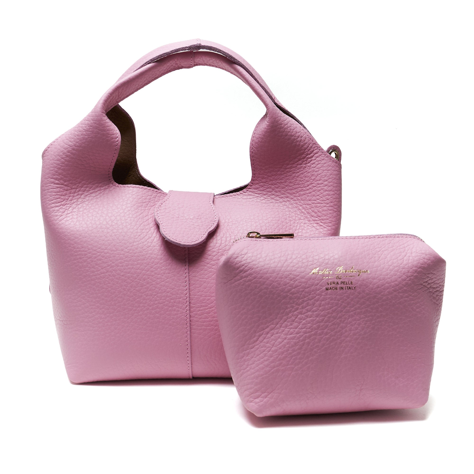 Borsa Hobo in Vera Pelle con Pochette Estraibile – Made in Italy