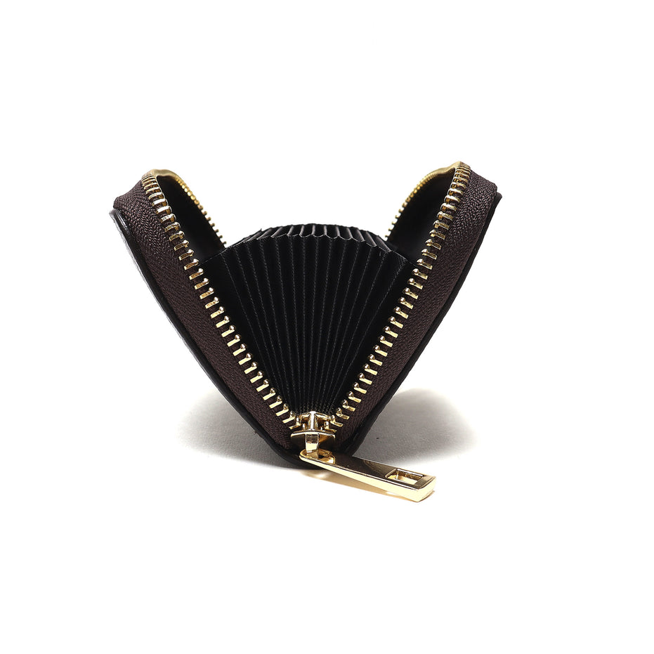 Portadocumenti Donna in Vera Pelle Made in Italy con Zip e Moschettone Oro