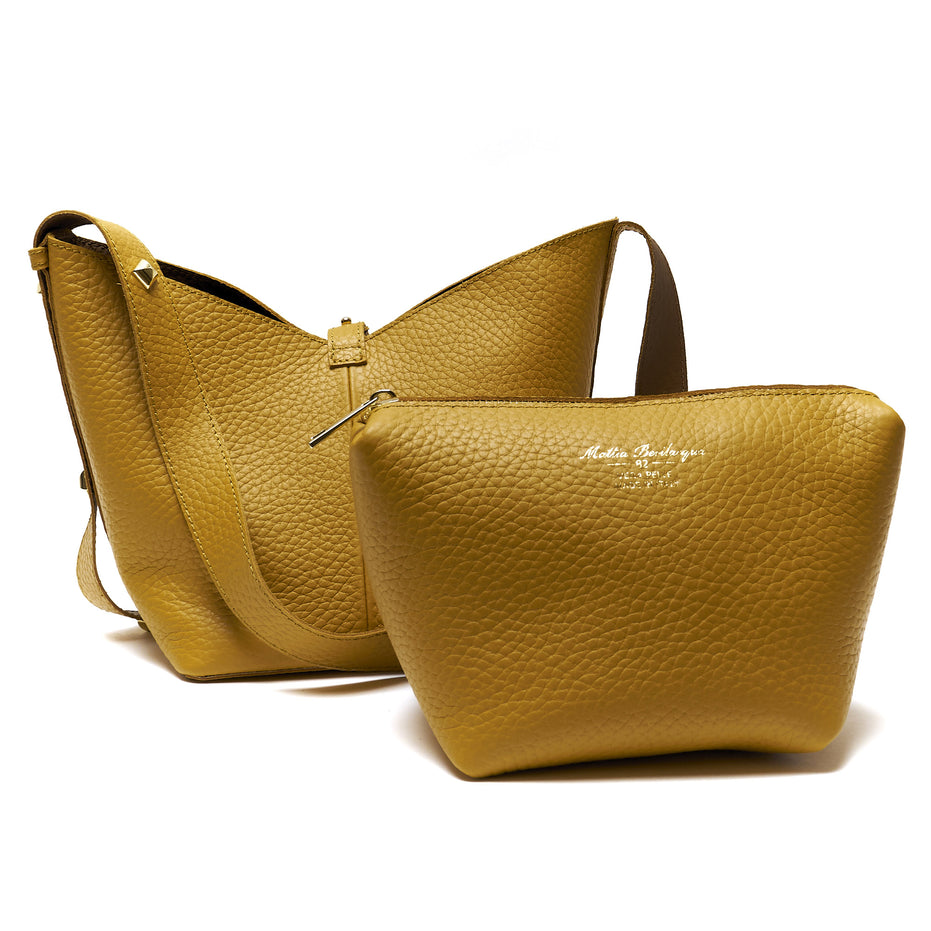 Borsa a Spalla in Vera Pelle con Pochette Estraibile – Made in Italy