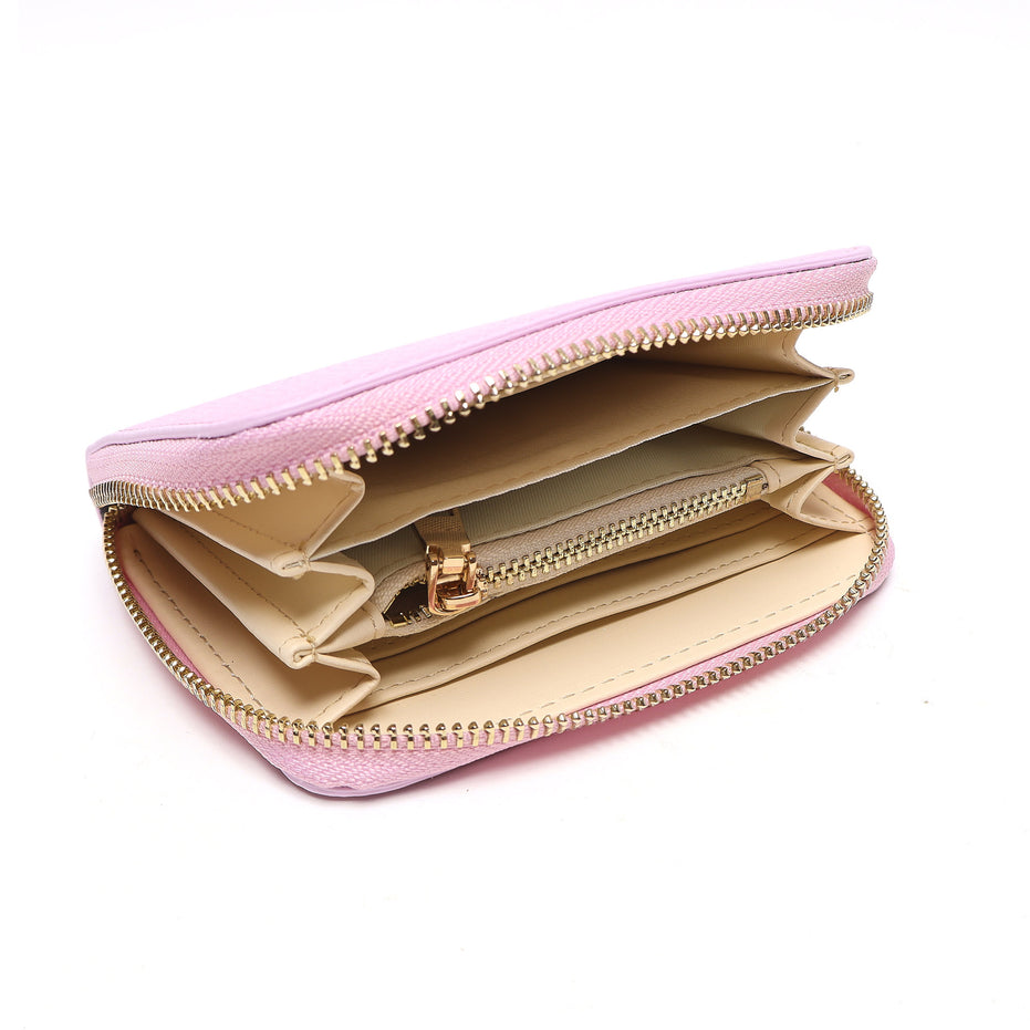 Portafoglio Piccolo Donna in Vera Pelle Made in Italy con Zip e Dettagli Oro