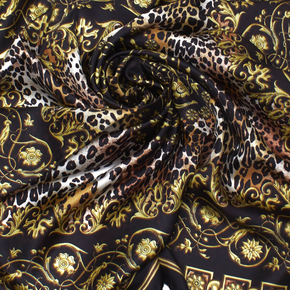 Foulard Donna Seta "Barocco Animalier" - Made in Italy |100% Seta
