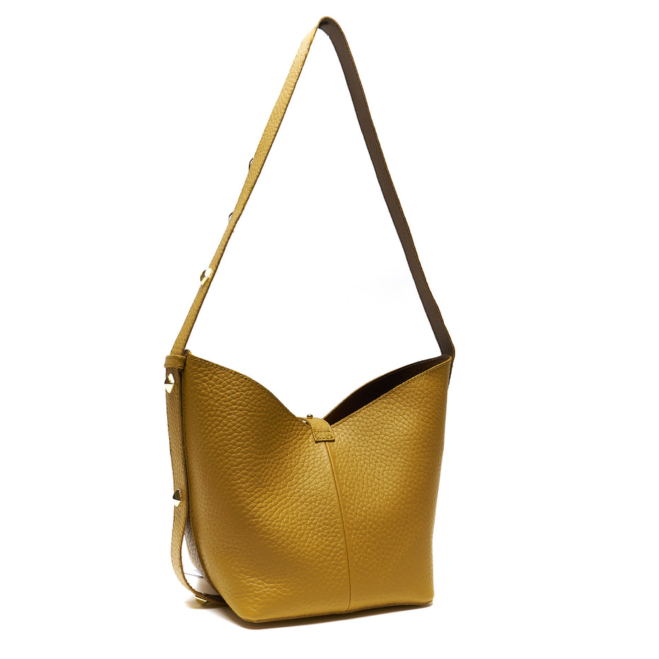 Borsa a Spalla in Vera Pelle con Pochette Estraibile – Made in Italy