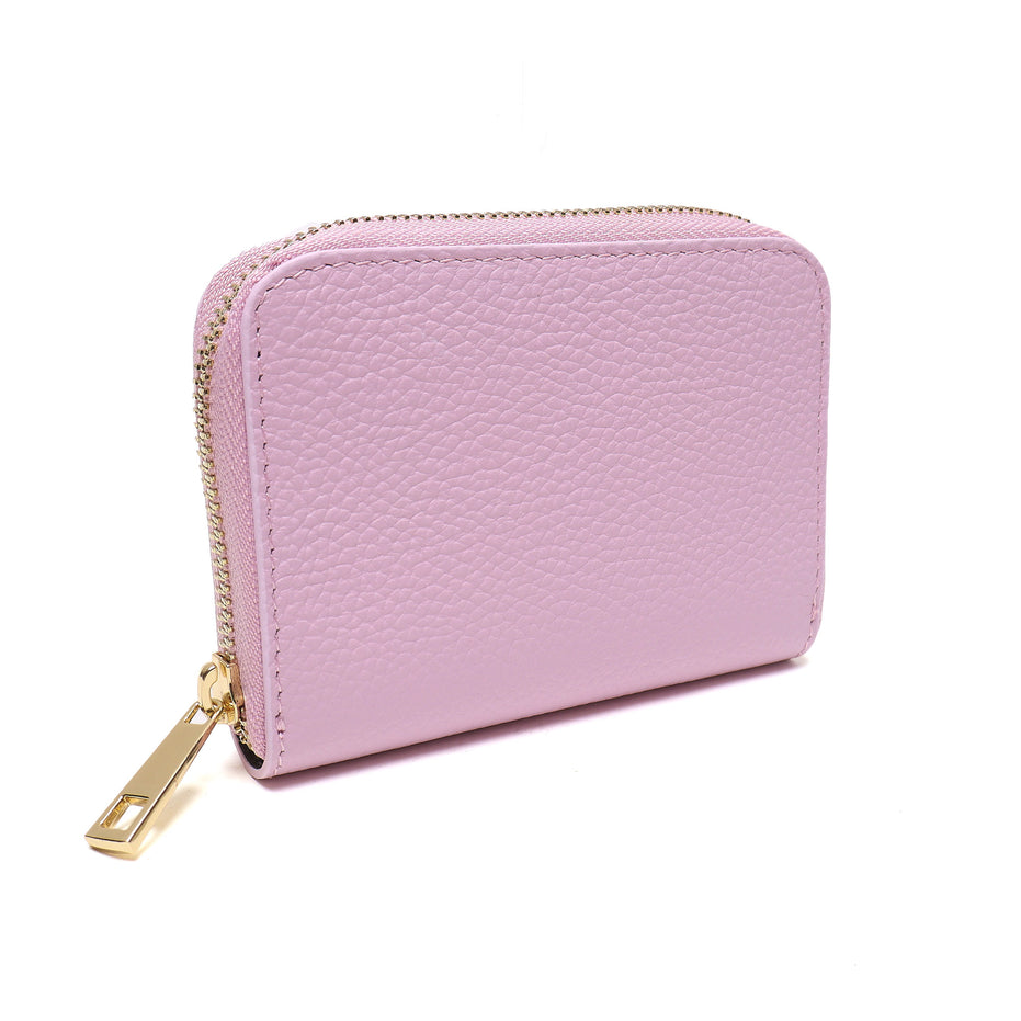 Portafoglio Piccolo Donna in Vera Pelle Made in Italy con Zip e Dettagli Oro