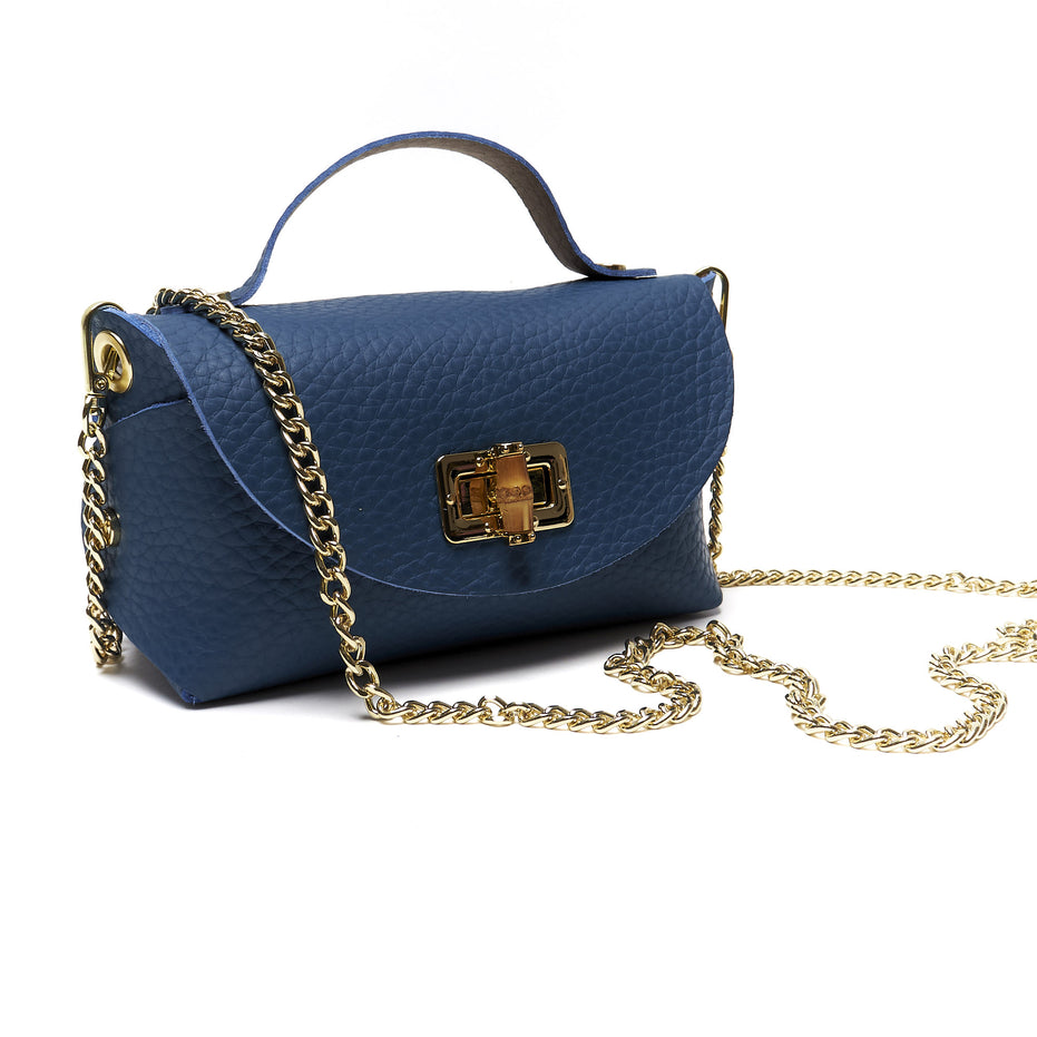 Mini Pochette in Vera Pelle con Tracolla a Catena – Made in Italy