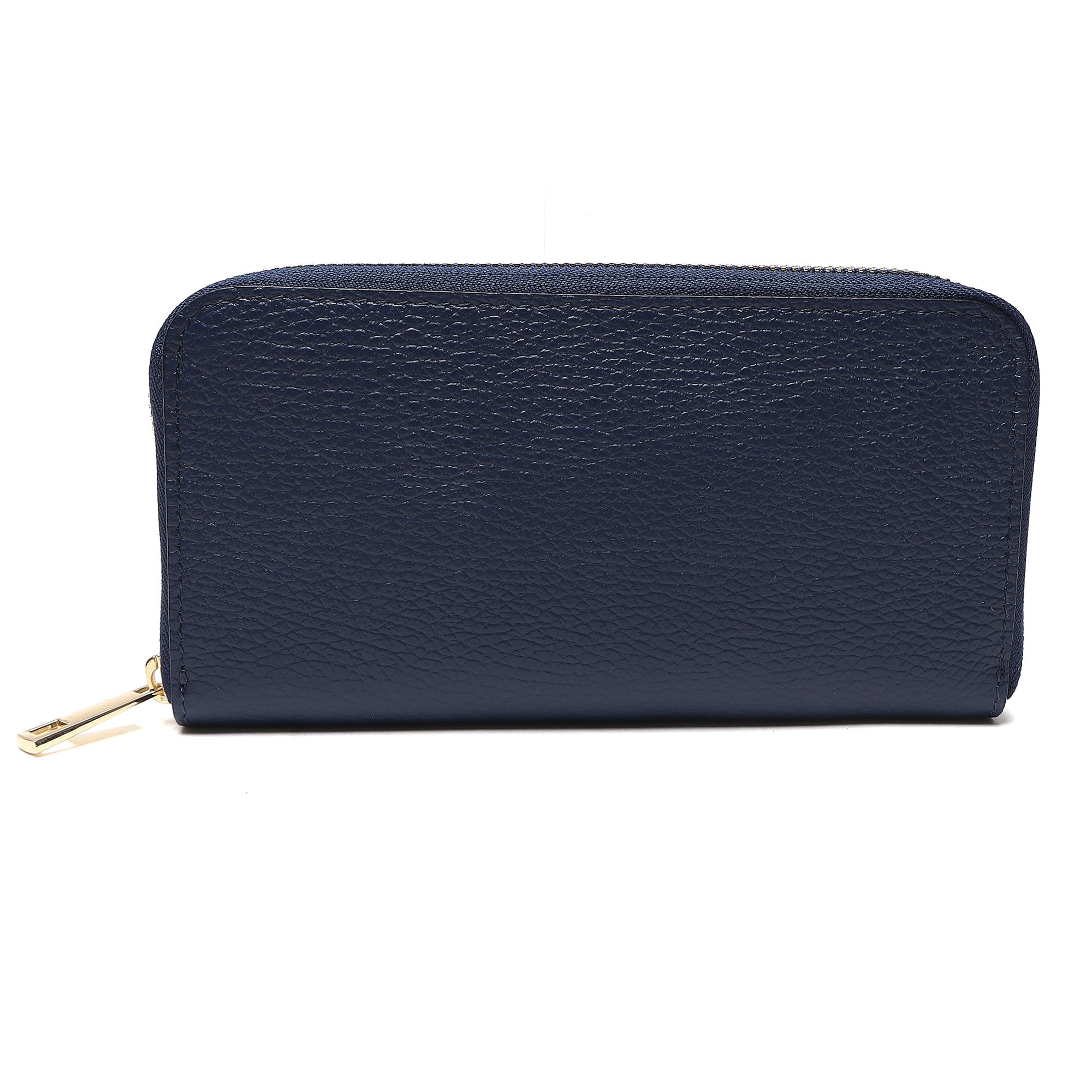Portafoglio Donna in Vera Pelle Made in Italy con Zip e Dettagli Oro