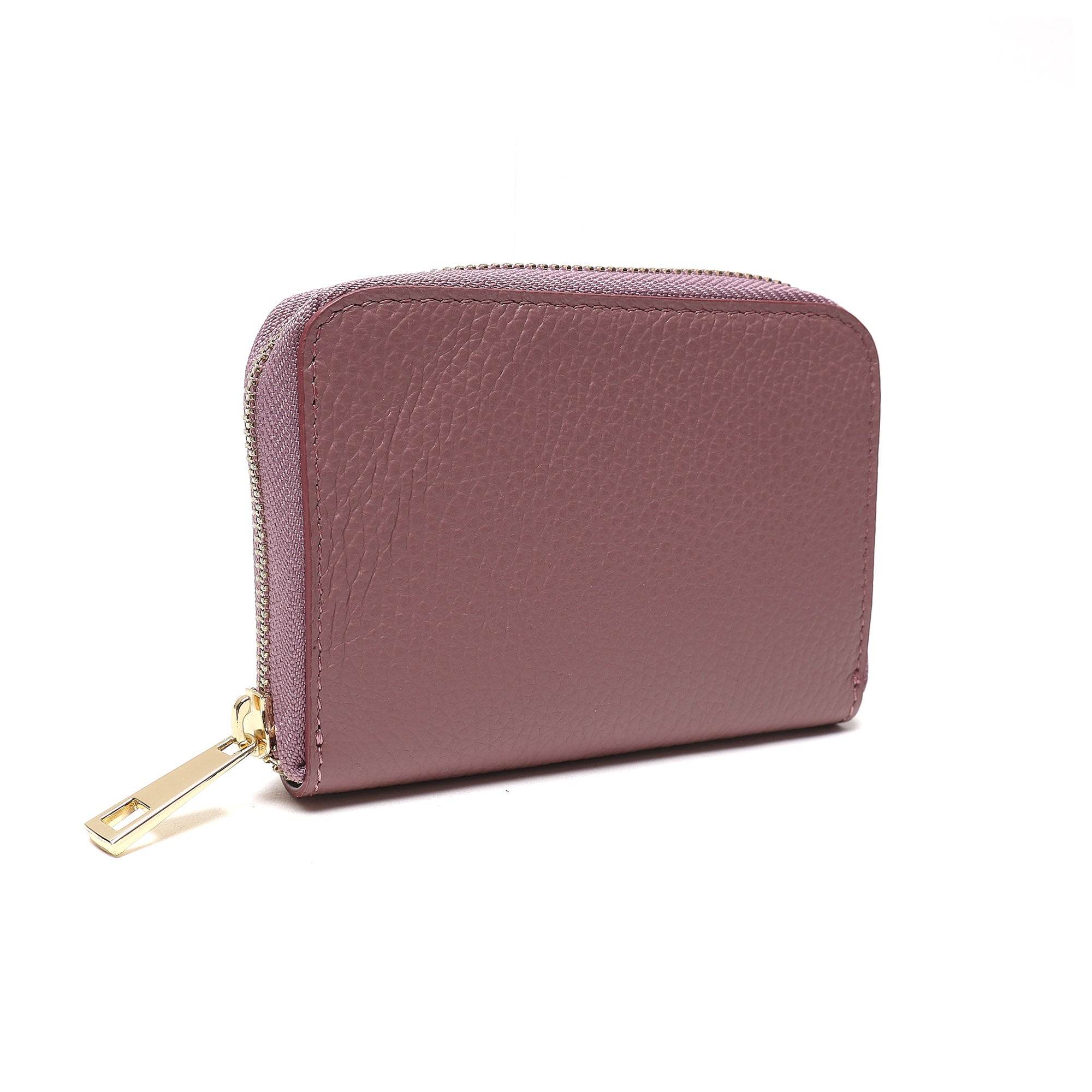 Portafoglio Piccolo Donna in Vera Pelle Made in Italy con Zip e Dettagli Oro