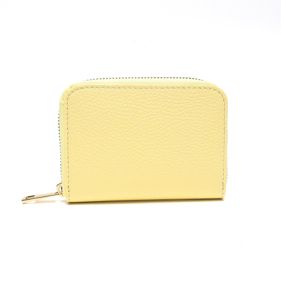 Portafoglio Piccolo Donna in Vera Pelle Made in Italy con Zip e Dettagli Oro