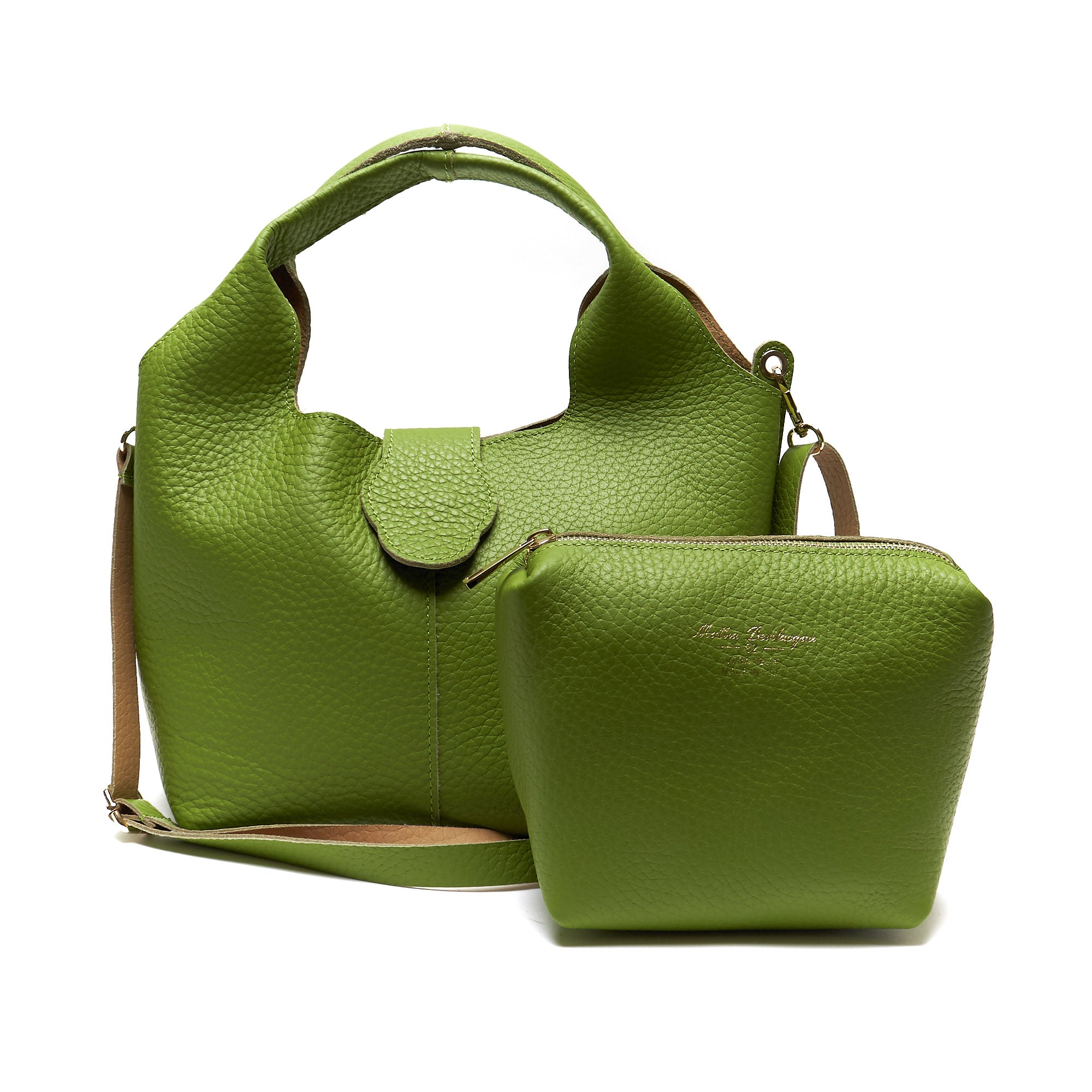 Borsa Hobo in Vera Pelle con Pochette Estraibile – Made in Italy
