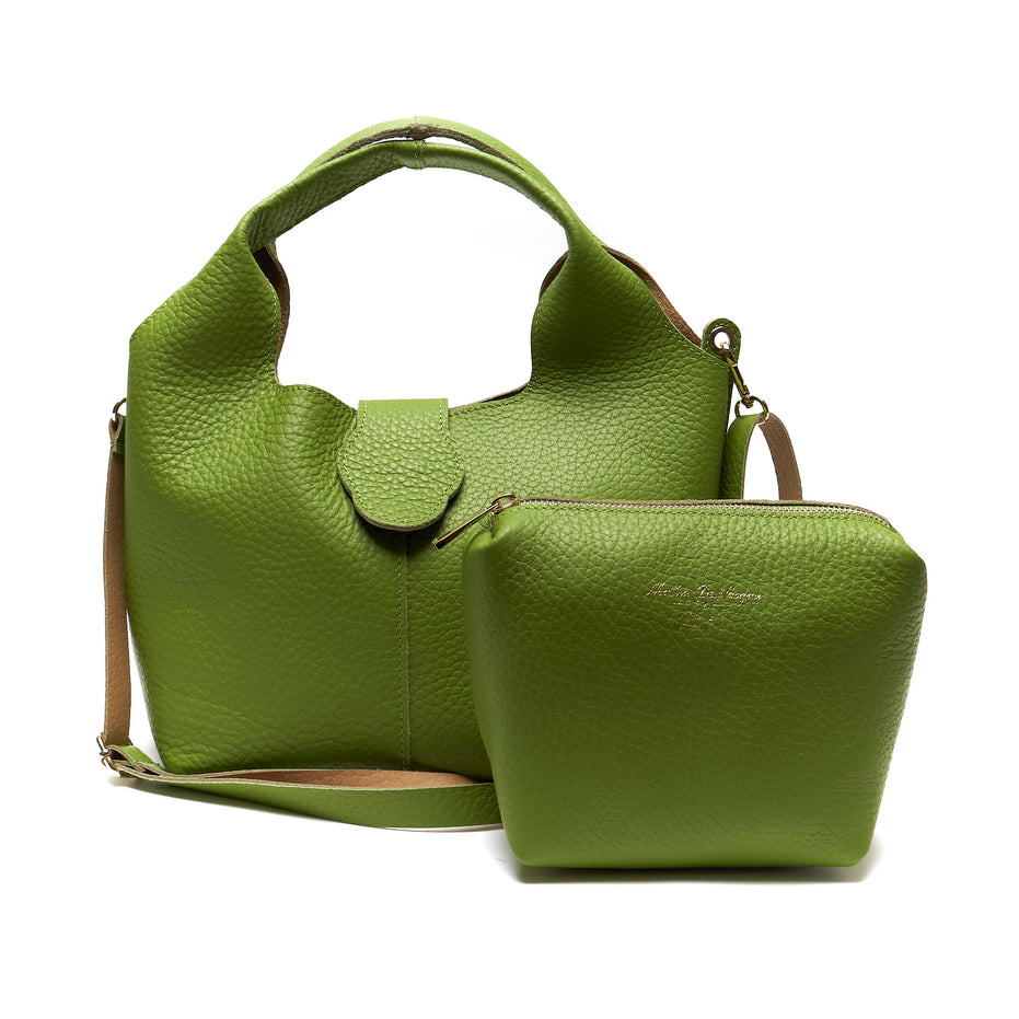 Borsa Hobo in Vera Pelle con Pochette Estraibile – Made in Italy