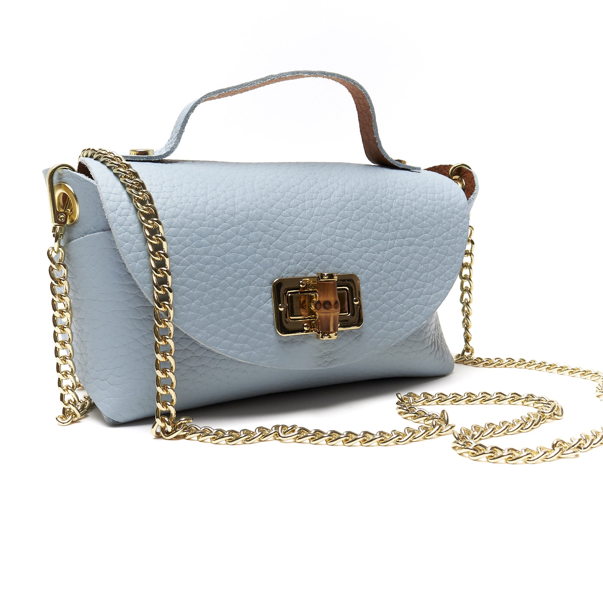 Mini Pochette in Vera Pelle con Tracolla a Catena – Made in Italy