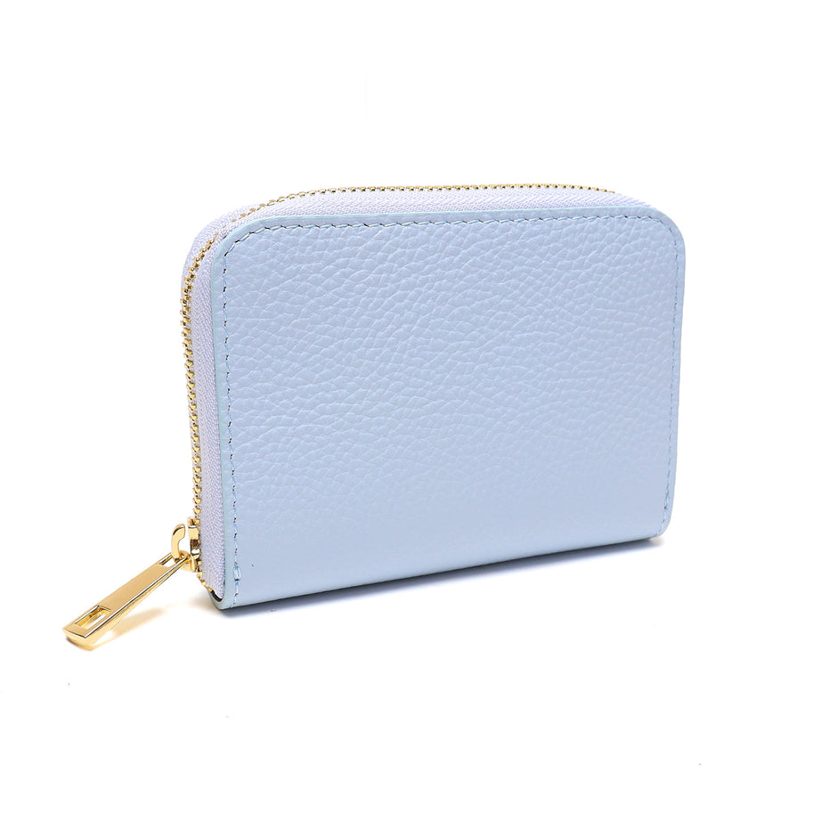 Portafoglio Piccolo Donna in Vera Pelle Made in Italy con Zip e Dettagli Oro
