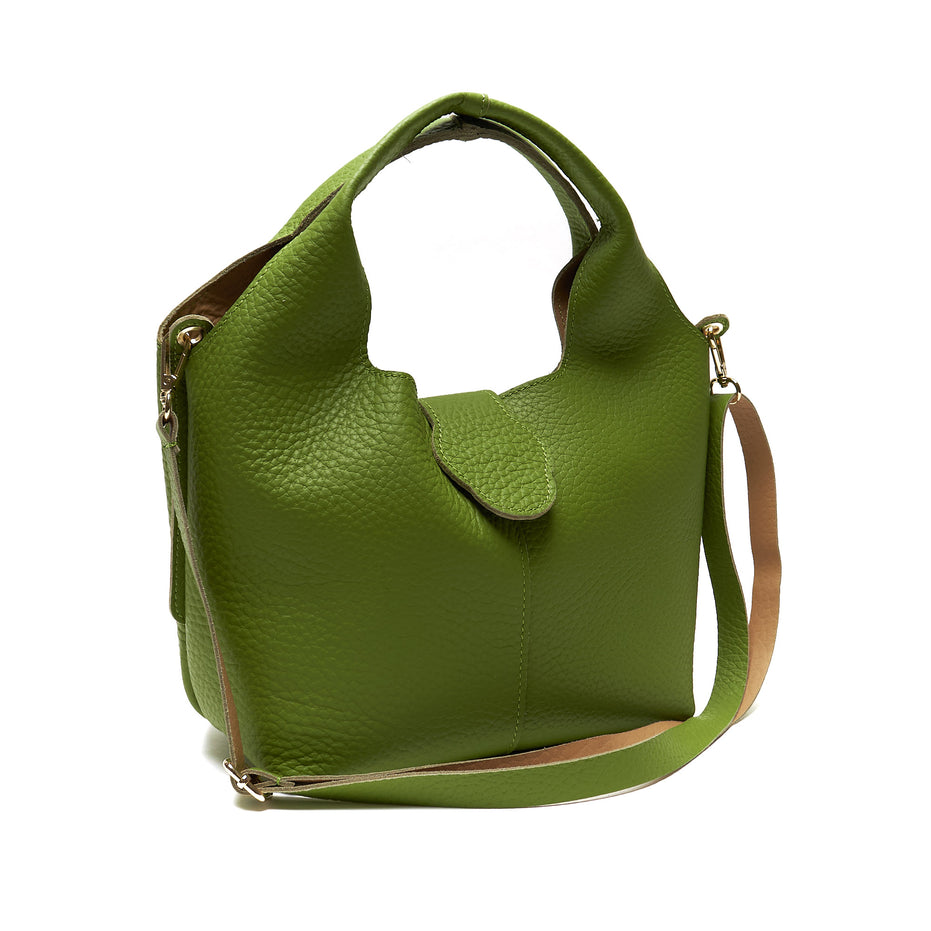 Borsa Hobo in Vera Pelle con Pochette Estraibile – Made in Italy