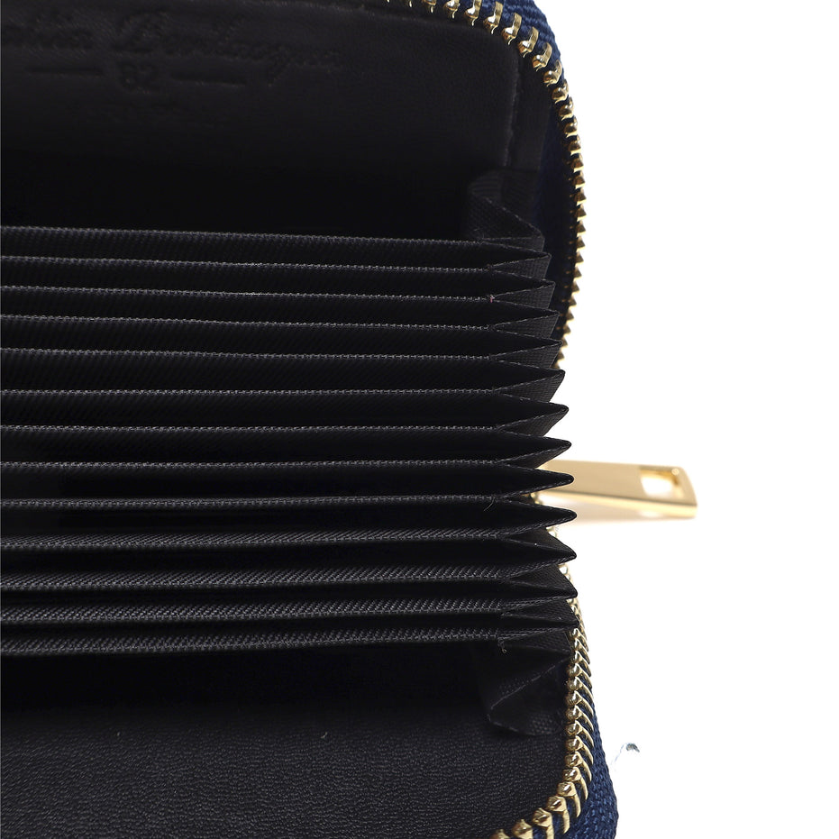 Portadocumenti Donna in Vera Pelle Made in Italy con Zip e Moschettone Oro