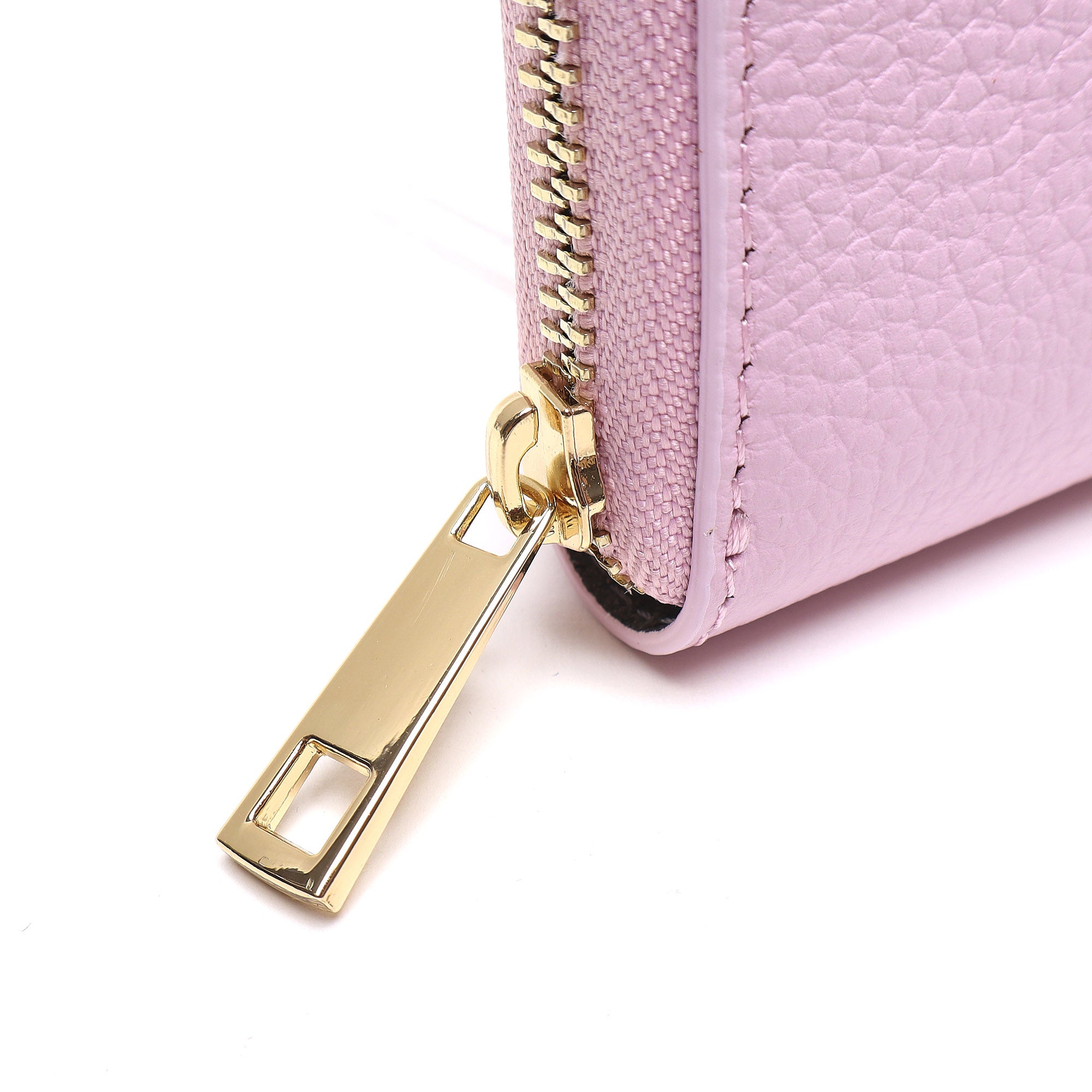Portafoglio Donna in Vera Pelle Made in Italy con Zip e Dettagli Oro