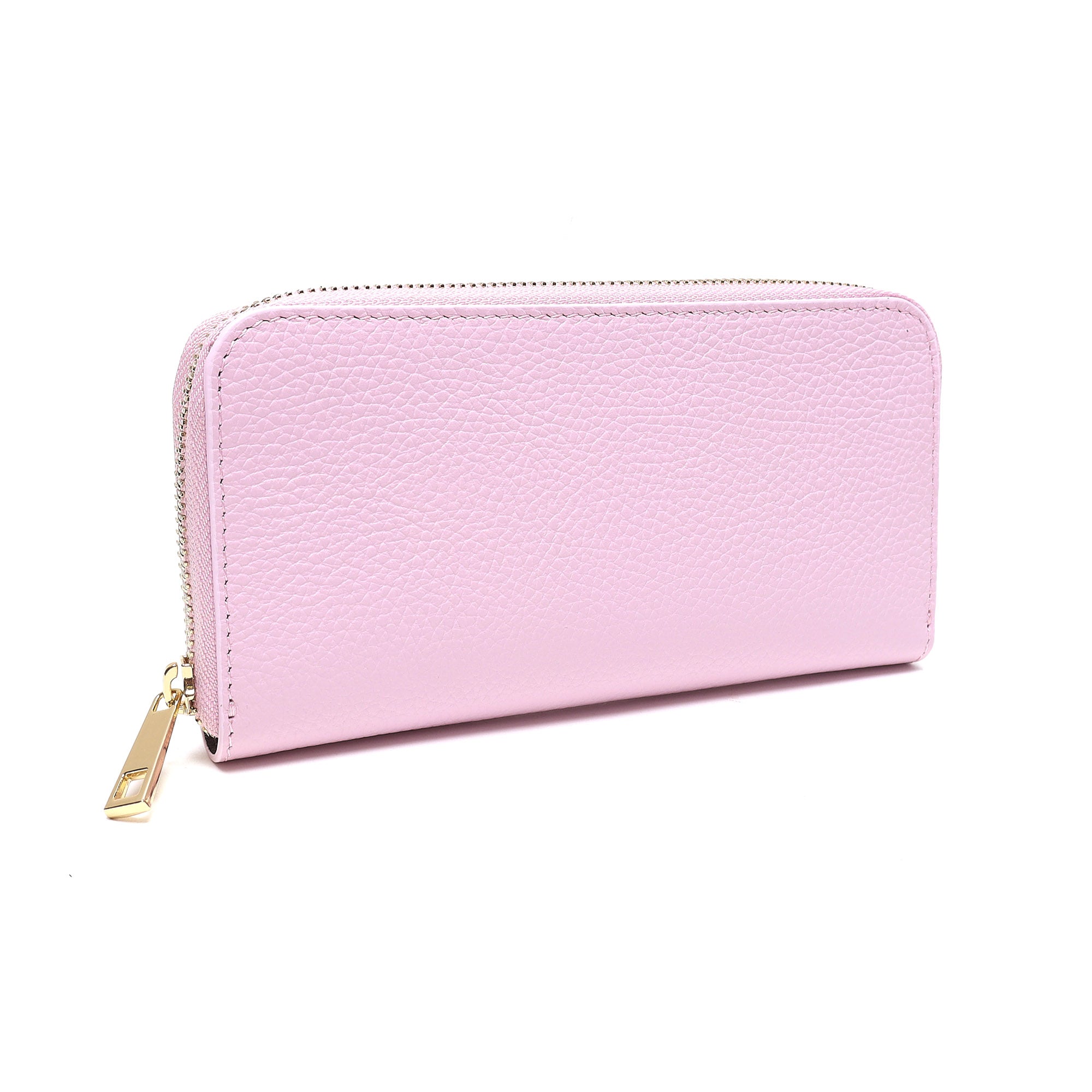 Portafoglio Donna in Vera Pelle Made in Italy con Zip e Dettagli Oro